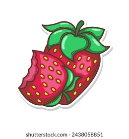 hand draw strawberry fruit illustration art