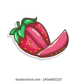 hand draw strawberry fruit illustration art