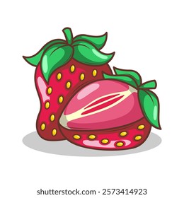 hand draw strawberry fruit illustration art