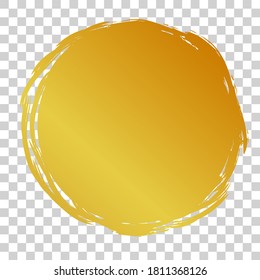 Handgezeichneter Streifen Skizze Golden Circle Frame für Ihr Element Design, transparenter Effekt-Hintergrund