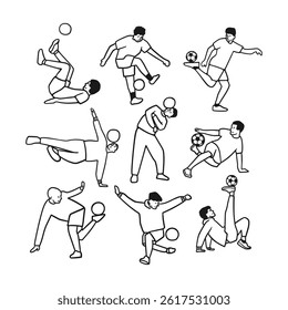 hand draw street freestyle  soccer simple design