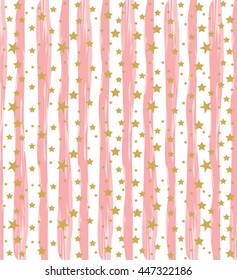 Hand draw stripes and stars pattern