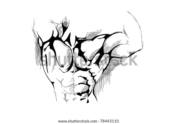 Featured image of post Sketch Strong Man Drawing Vector hand drawn power concept sketch