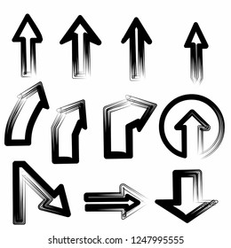 hand draw style arrows black monochrome isolated on white sign symbol  icon vector design element