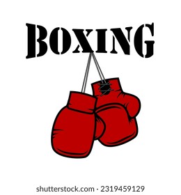 Hand draw style boxing gloves. Grunge style vector illustration