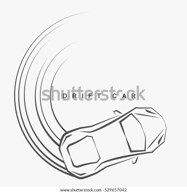 Hand Draw Style Drift Car Logo Stock Vector Royalty Free
