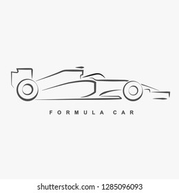 Hand draw style of formula car with Halo.(EPS10 art vector)
