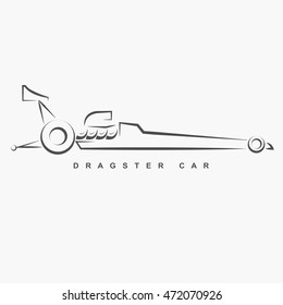 Hand Draw Style Of Top Fuel Dragster Car.(EPS10 Art Vector)