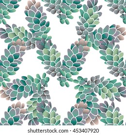 hand draw succulent seamless pattern