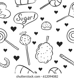 Hand draw of sweet candy doodle style