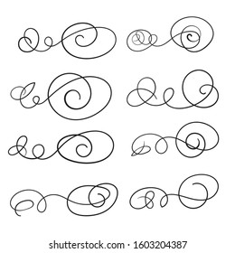 Hand draw swirl ornament decoration vector design