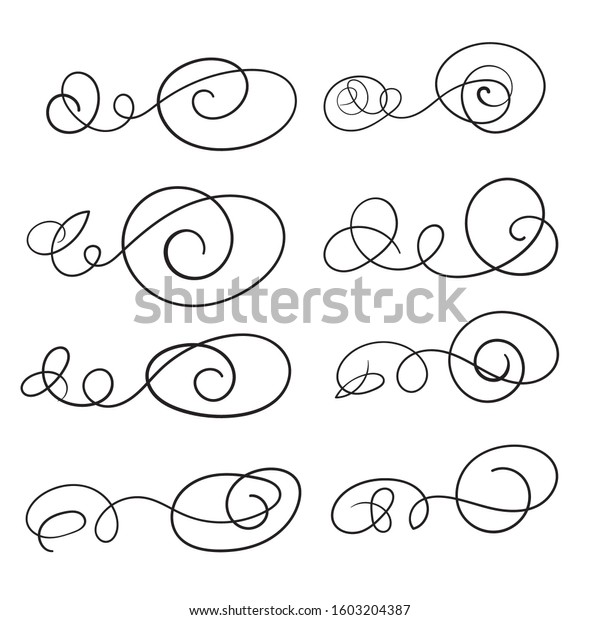 Hand draw
swirl ornament decoration vector
design