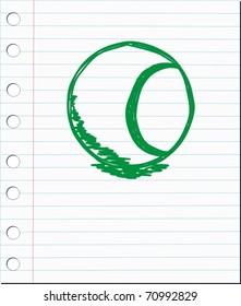 hand draw tennis ball
