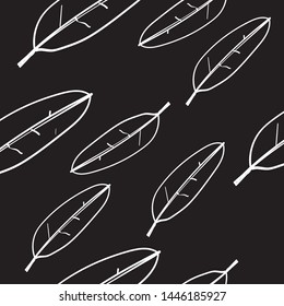 Hand draw texture seamless pattern with tropical leaves