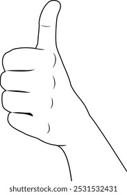 Hand draw Thumbs up Outline vecrtor art