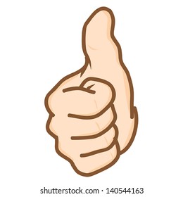 Hand draw hand thumbs up Vector