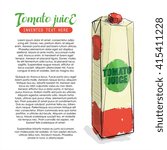 Hand draw of tomato juice. Vector illustration.