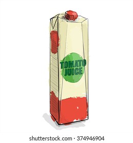Hand draw of tomato juice. Vector illustration.
