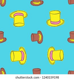 Hand draw top hat seamless pattern. eps10 vector illustration
