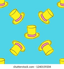 Hand draw top hat seamless pattern. eps10 vector illustration