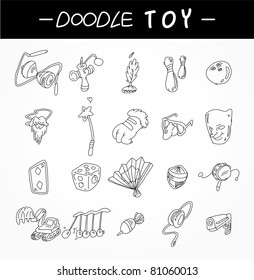 hand draw toy element icons set