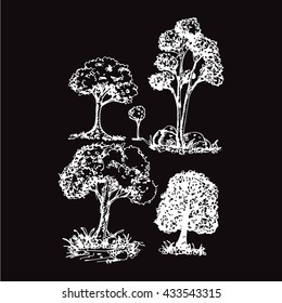 Hand Draw Tree Icon Illustration design