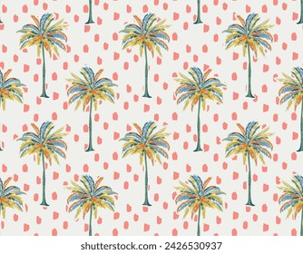 Hand draw Tropical Palm Seamless Pattern , Design for fashion , fabric, textile, wallpaper , wrapping and all prints 