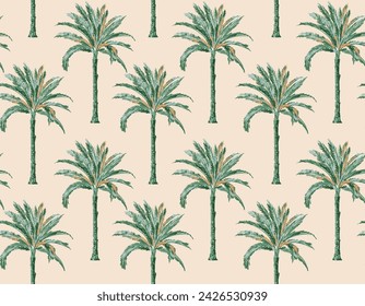 Hand draw Tropical Palm Seamless Pattern , Design for fashion , fabric, textile, wallpaper , wrapping and all prints 