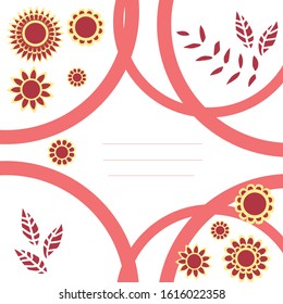 hand draw vector flowers card