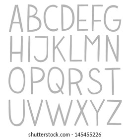 Hand draw vector full alphabet. The vector Roman alphabet.