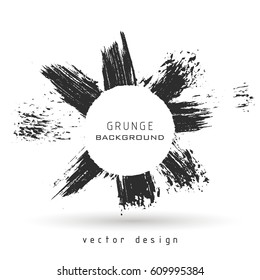 Hand draw vector. Grunge Texture . Black paint, brush, line, stamp, ink brush stroke. Dirt artistic design element, label, logo, frame for text