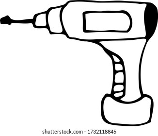 A hand draw vector illustration of drill isolated on a white background 