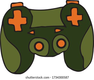 Hand draw vector Illustration of game controller icon on isolated background