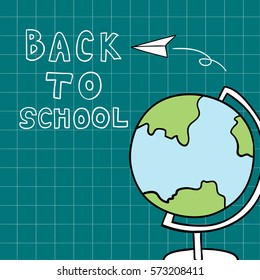 Hand draw vector illustration template for education back to school.Doodle style.