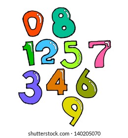 Educational Cartoon Illustrations Basic Numbers Characters Stock Vector ...