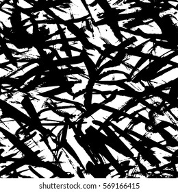 Hand draw vector seamless geometric pattern with scribble in grunge style