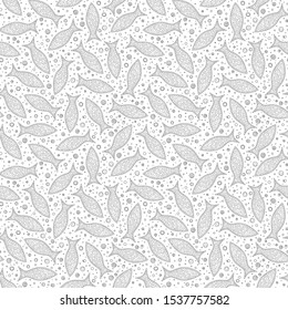 Hand draw vector seamless pattern funny fishes. Coloring book. Summer tropical see