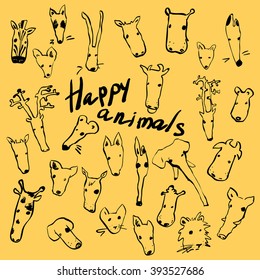 Hand draw vector set