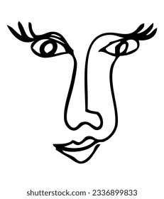 mujer de la línea continua simple del vector de tracción manual 