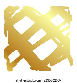 hand draw vector sketch gold or golden square frame scribble
