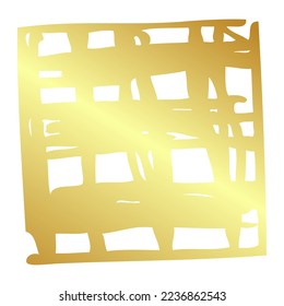 handgezeichnete Vektorgrafik-Skizze-Gold oder goldenes Quadrat-Schreiber
