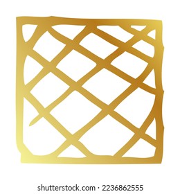 hand draw vector sketch gold or golden square frame scribble
