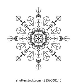 Hand draw vector for tattoo, decoration, packaging, card. Coloring book page. Doodle floral on white background.