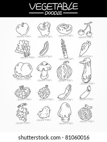 hand draw vegetable icons set