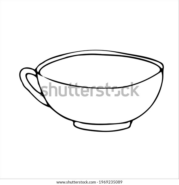 Hand Draw Vintage Cup Tea Mugs Stock Vector (Royalty Free) 1969235089
