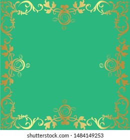 hand draw vintage gold baroque frame scroll