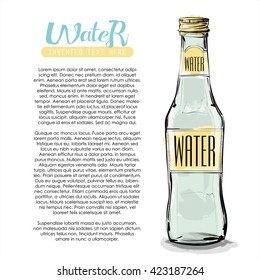 Hand draw of Water bottle. Vector illustration.