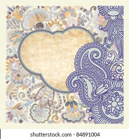 hand draw watercolor flower vector ethnic design. Ukrainian traditional painting