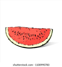 Hand draw of watermelon. Vector illustration.