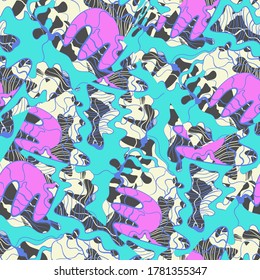 Hand draw wave shapes, lines, abstract patterns on the seamless backdrop.